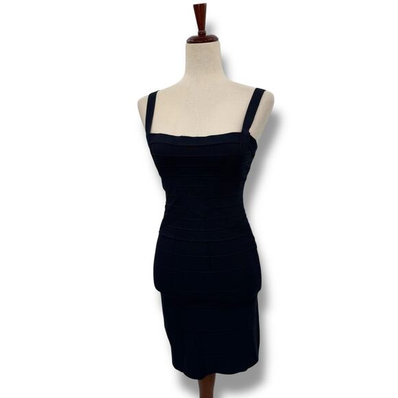 Herve Leger Navy Blue Bandage Dress Size Small Y2K Club Party Mini Bodycon - Picture 1 of 12
